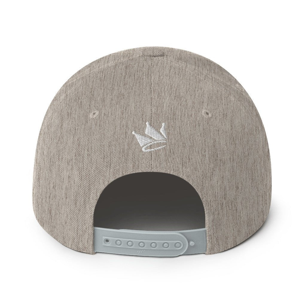 Crookd Crown Snapback – Light Gray back