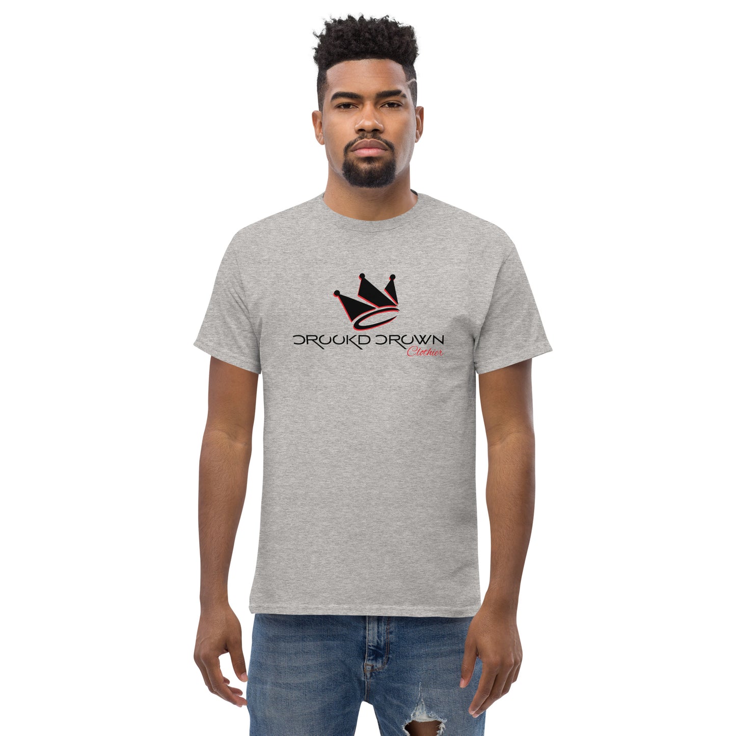 OG Crookd Crown Tee – Grey & Black