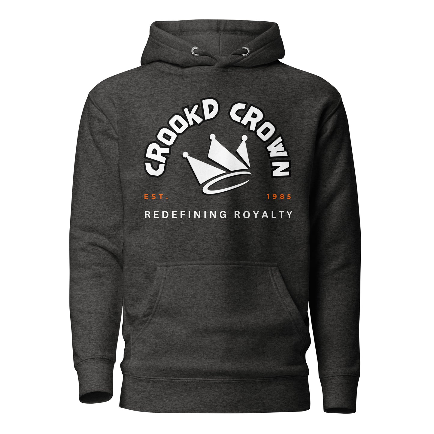 Crookd Crown Logo Hoodie – Charcoal Gray