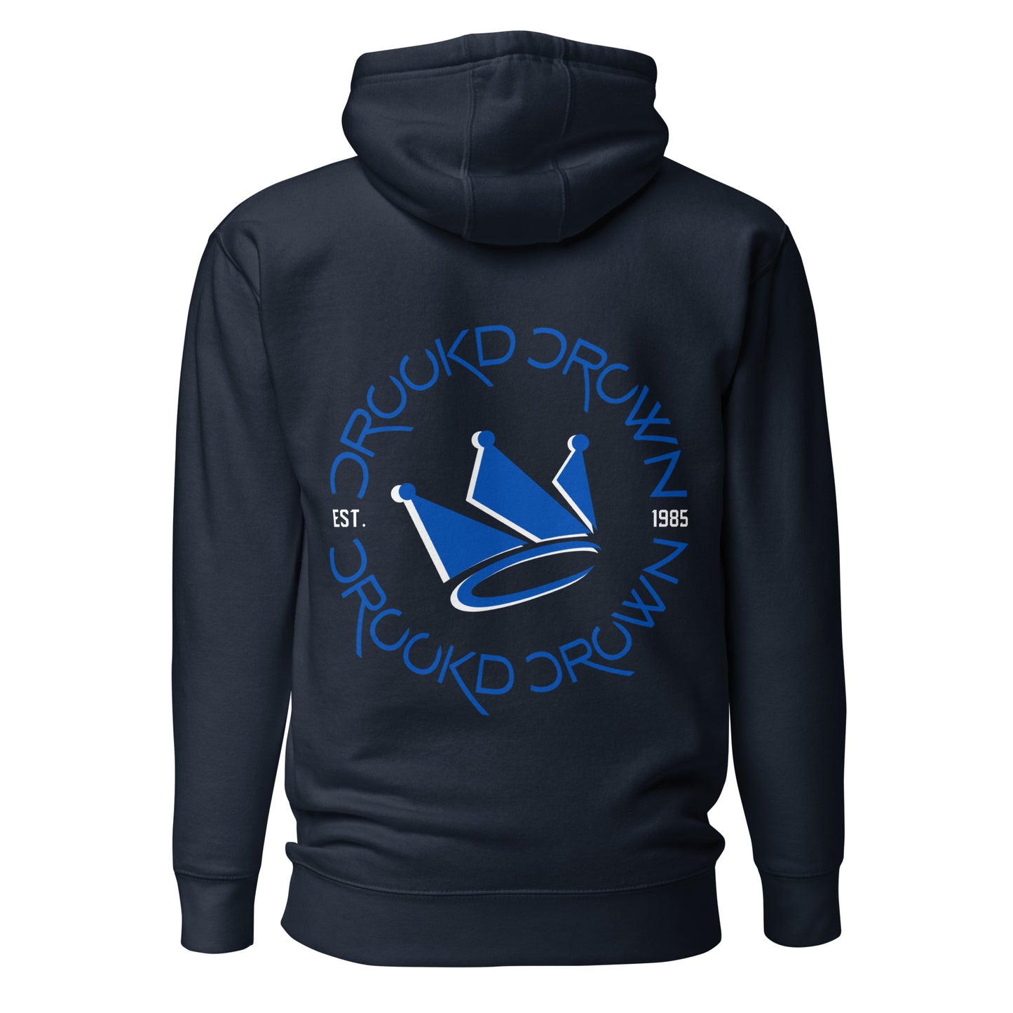 Crookd Crown Navy Hoodie back