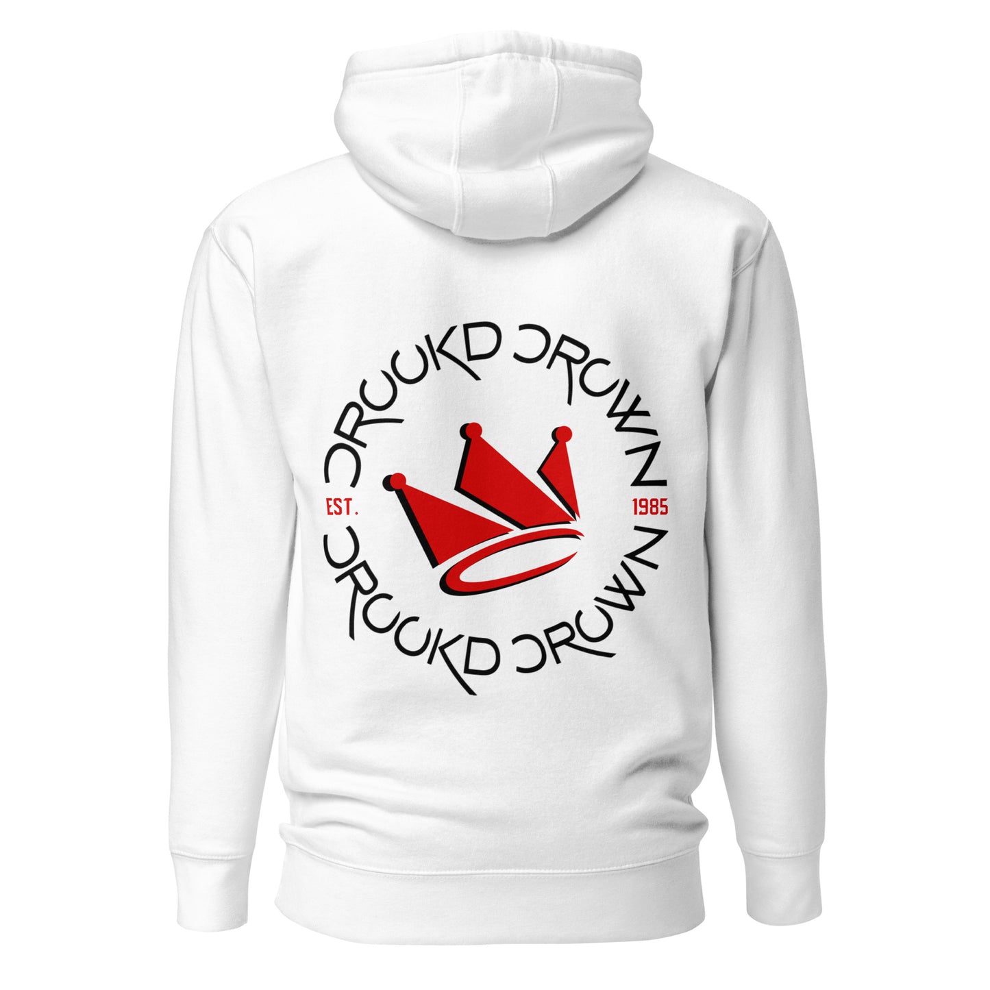 Crookd Crown White Hoodie back