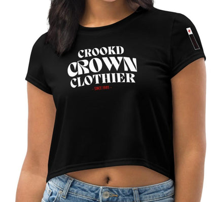 Crookd Crown Crop Top – Black & White 


