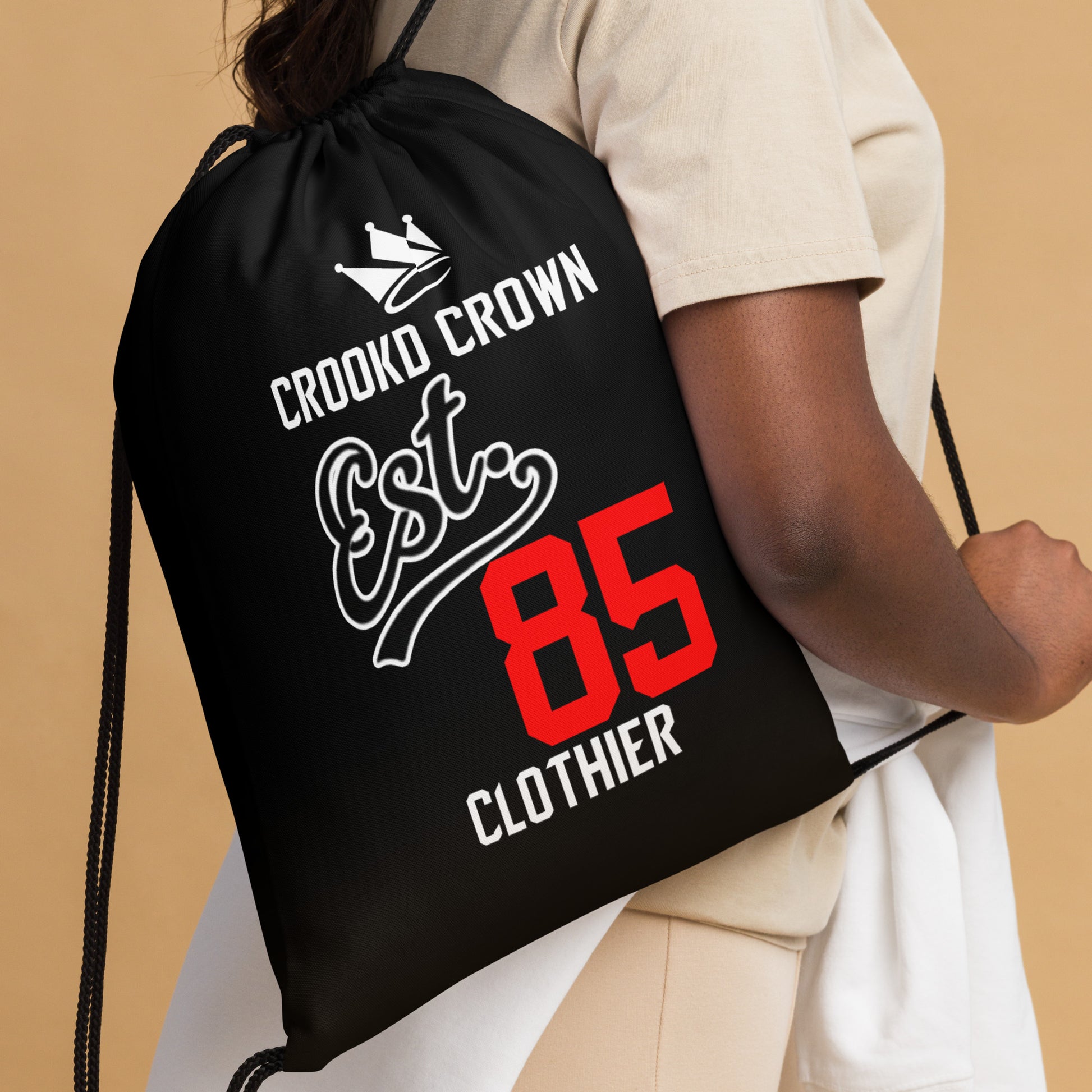 Est. 85 Drawstring Bag – Black
