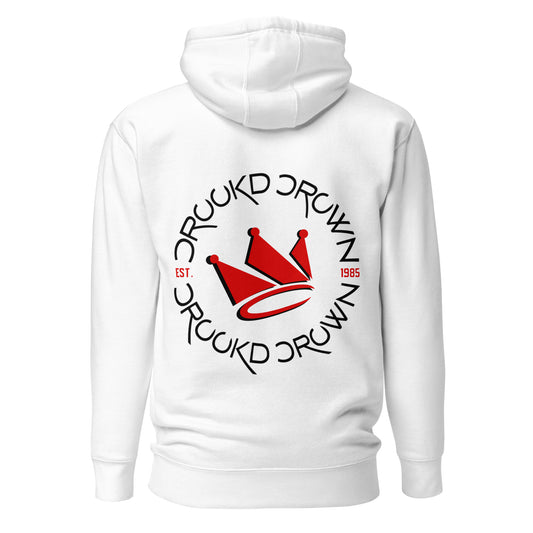 Crookd Crown White Hoodie back